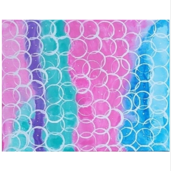 Hand Crafted Mermaid Core Abstract Design 11x14 Inches Canvas Painting - Picture 4 of 4